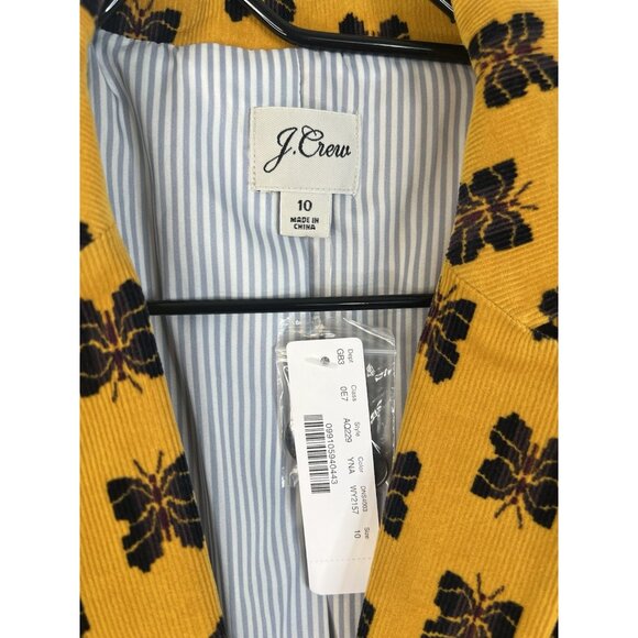 J.Crew Parke Blazer Marigold Navy Butterfly Corduroy Blazer Jacket Sz 10 NEW - Picture 3 of 14